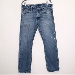 Polo Ralph Lauren distressed blue jeans